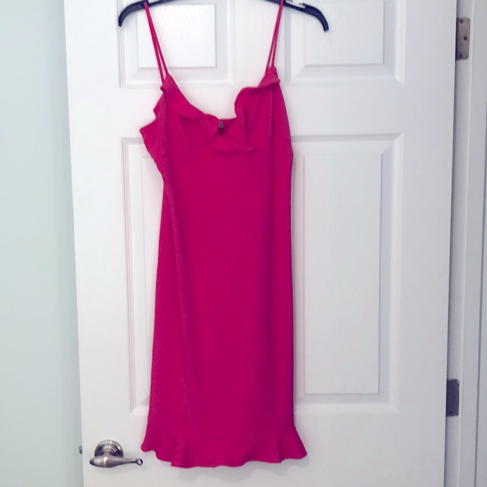 Fuchsia party dress.
